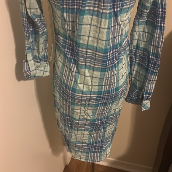 La Vie en Rose | Blue Plaid Pyjama Shirt Size XS NEW WITH TAGS - Picture 6 of 7